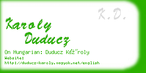 karoly duducz business card